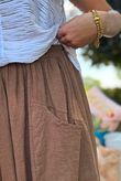 Sandbar Linen Blend Bloom Barrel Pant Walnut
